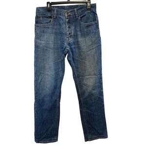 Original Penguin Munsingwear Selvedge Mens Straight Leg Jeans Blue 32x32